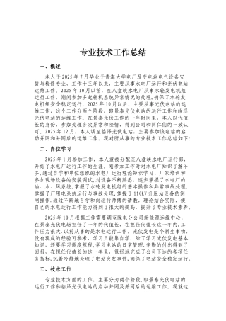 专业技术工作总结53126