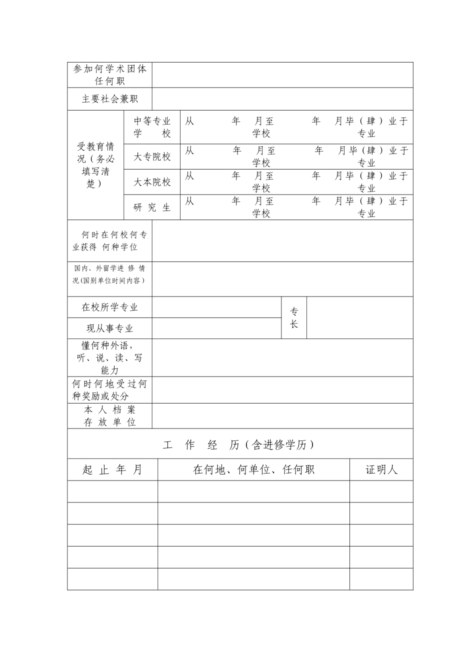 专业技术职务任职资格申报表_第2页
