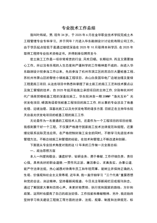 专业技术工程总结