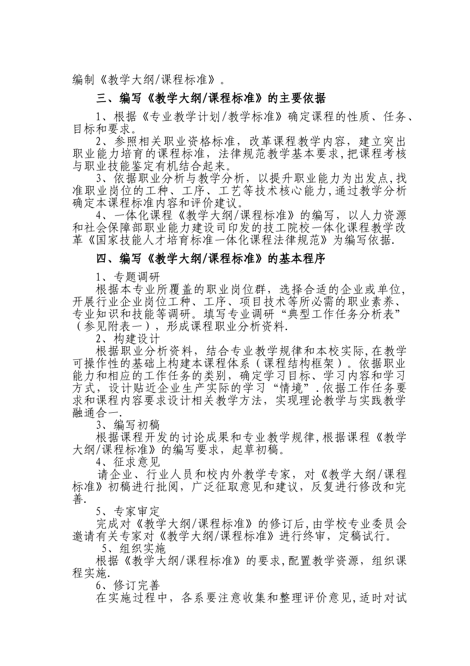 专业课程标准编写及管理规定_第2页