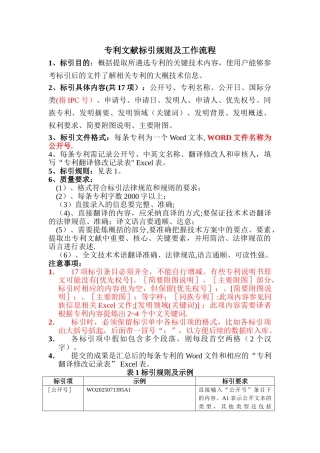 专利文献标引规则及工作流程