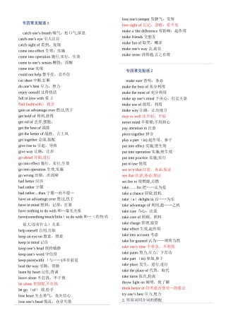 专四常见短语搭配