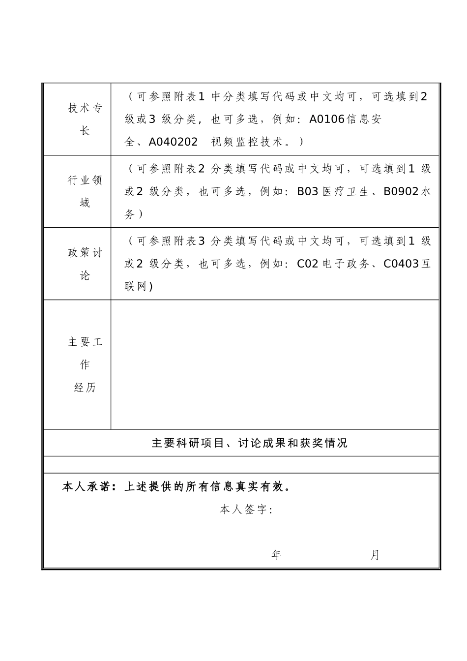 专家信息登记表_第2页
