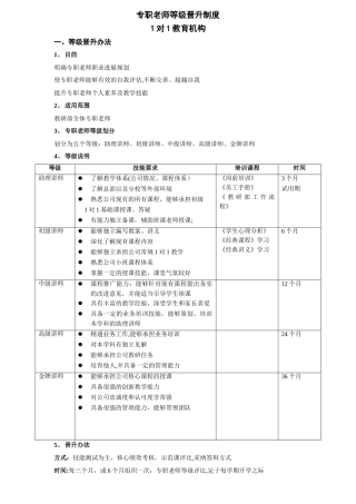 专职教师等级晋升制度