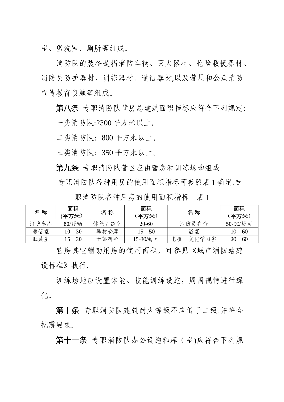 专职消防队建设标准88605_第3页
