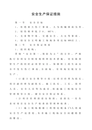 专项安全保障措施