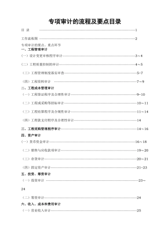 专项审计的流程及要点