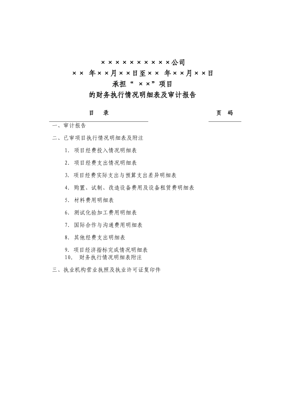 专项审计报告样本_第1页