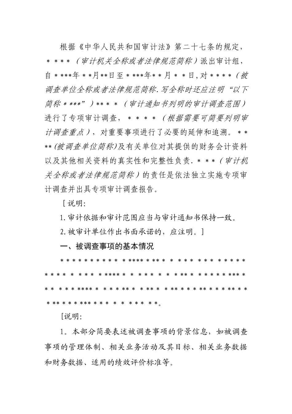 专项审计调查报告模板_第2页