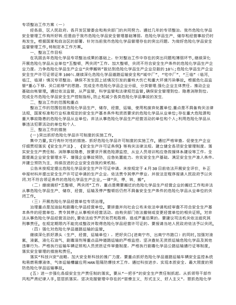 专项整治工作方案_第1页