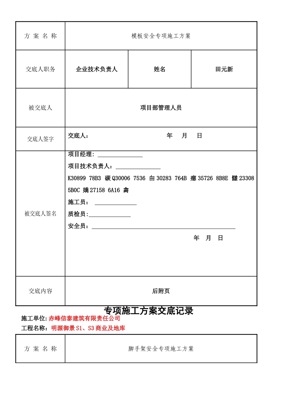 专项施工方案交底记录_第2页