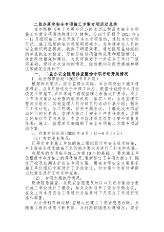 专项施工方案专项活动检查总结