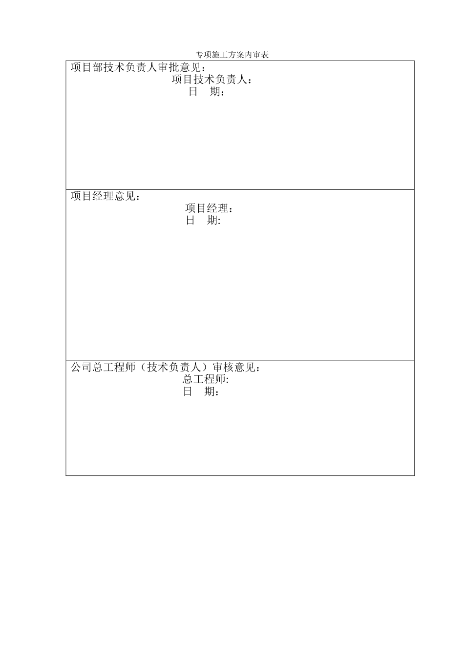 专项施工方案内审表_第1页