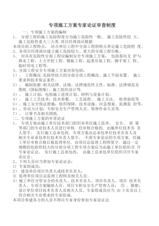 专项施工方案专家论证审查制度55247