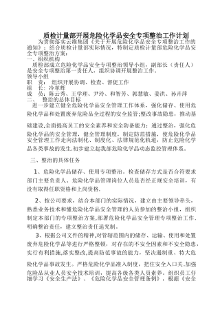 专项治理检查活动方案