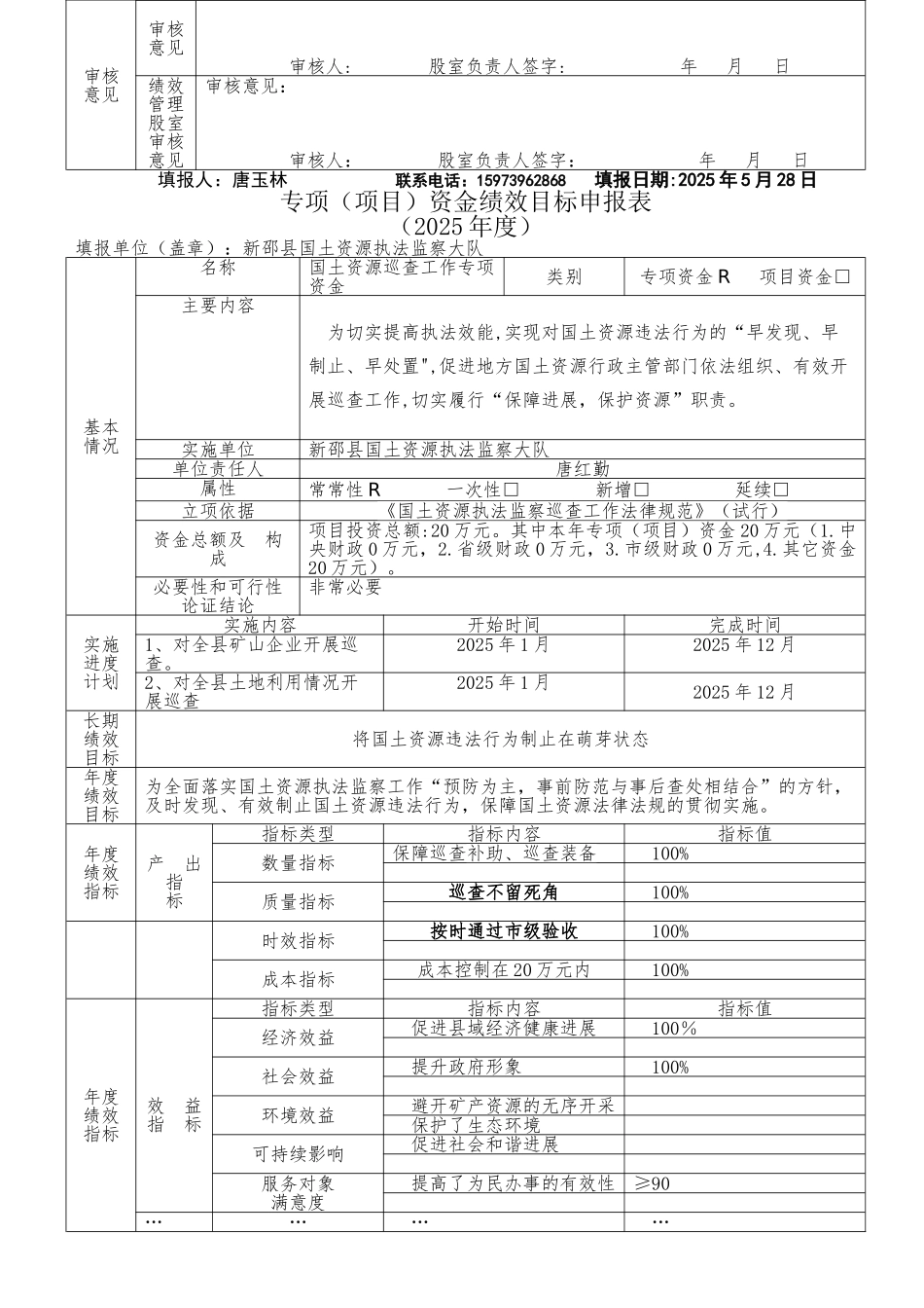 专项项目资金绩效目标申报表_第2页
