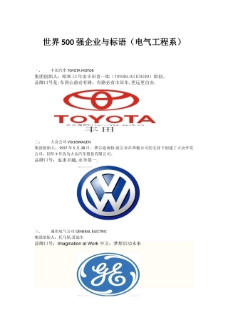 世界500强企业与标语