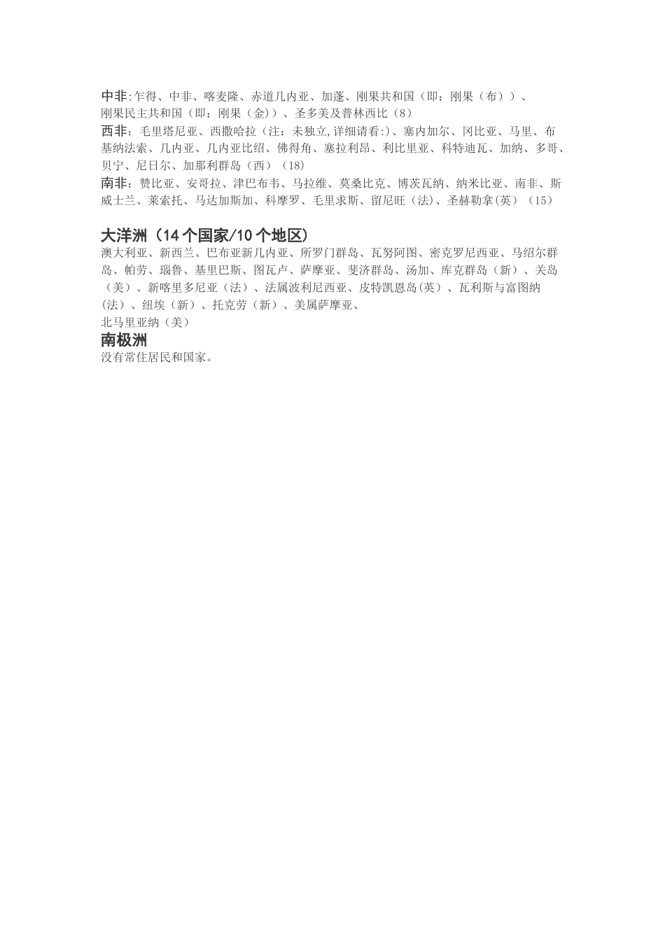 世界七大洲各国的分布及概况-世界各国划分一览表大全_第2页