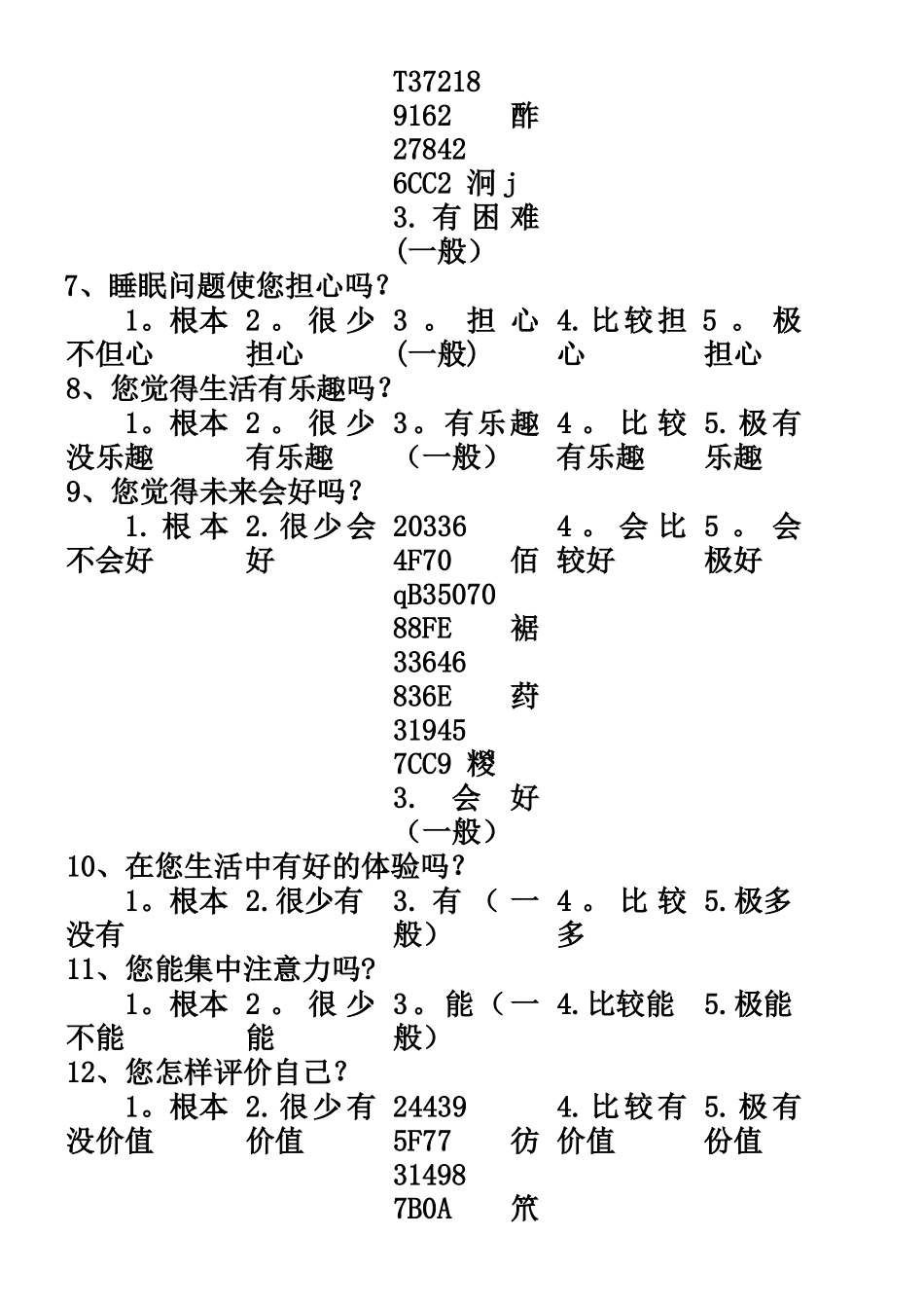 世界卫生组织生存质量测定量表_第2页
