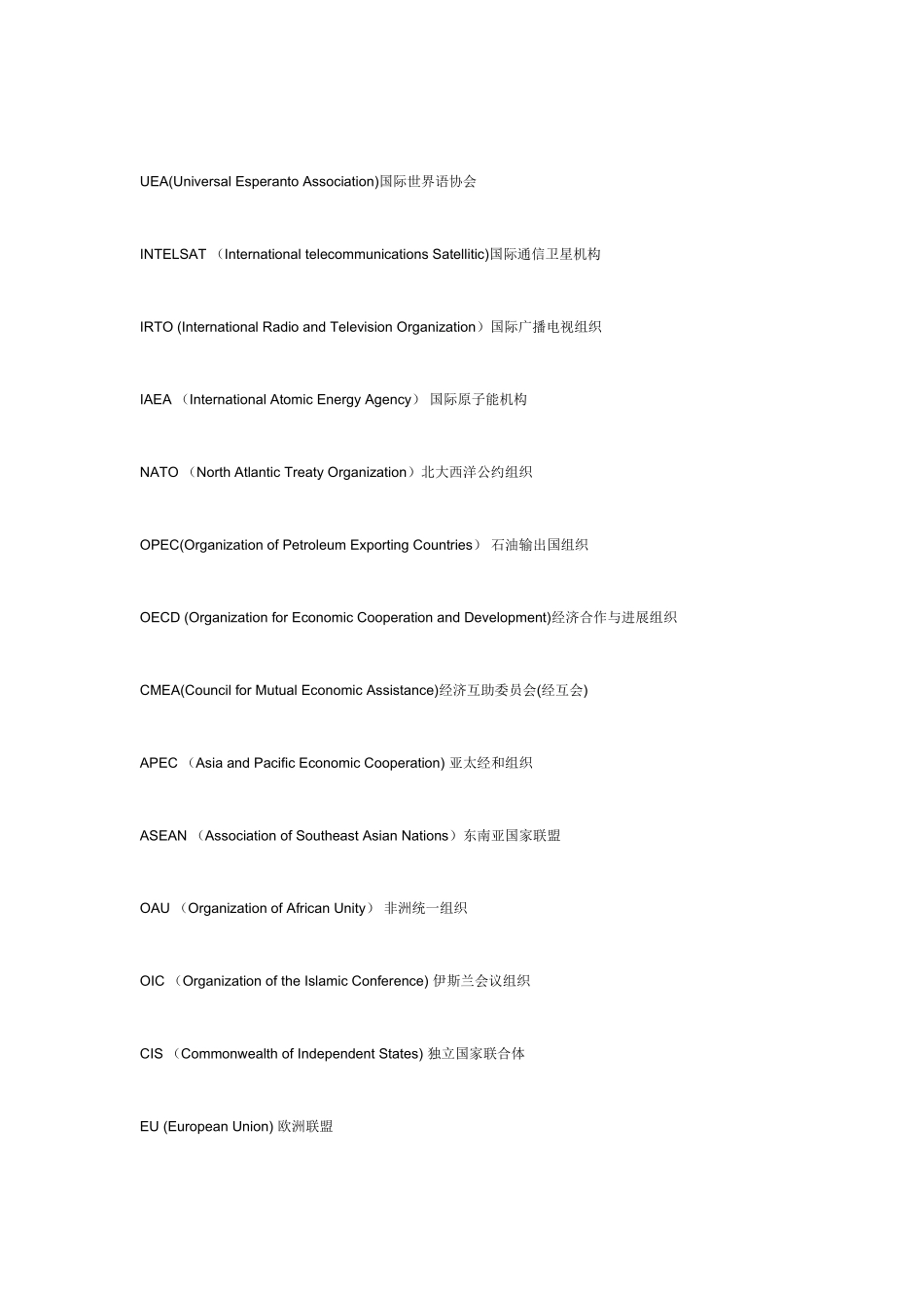 世界各大组织的英文缩写_第3页