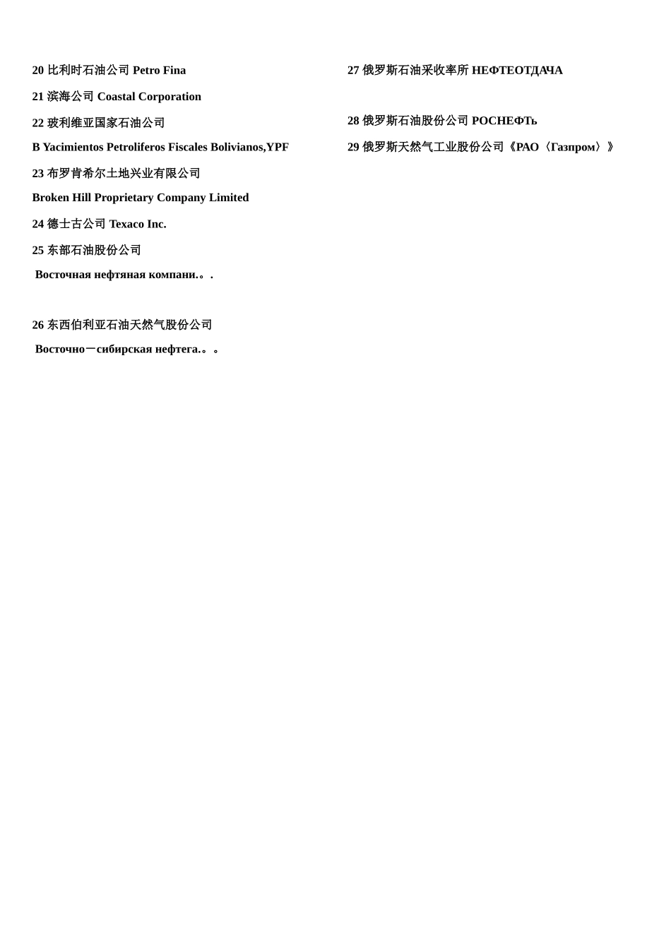 世界石油公司中英文对照_第3页