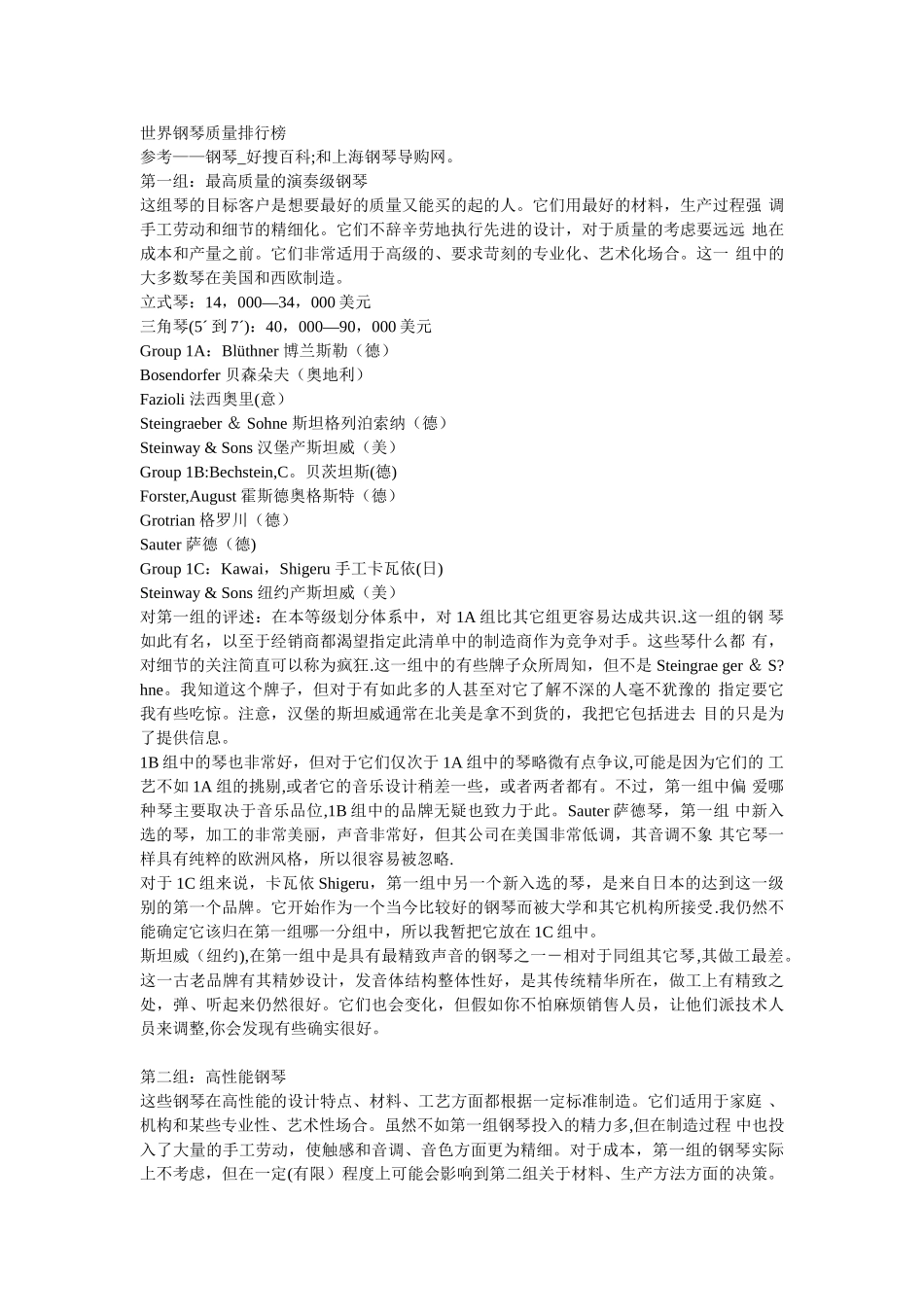 世界钢琴质量排行榜_第1页