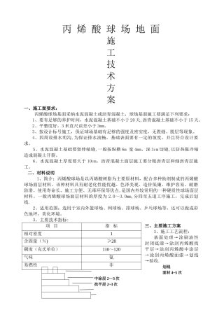 丙烯酸球场施工方案