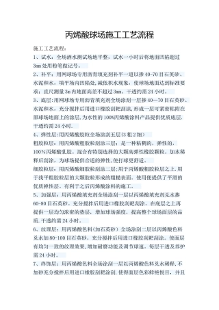 丙烯酸施工要求及工艺流程