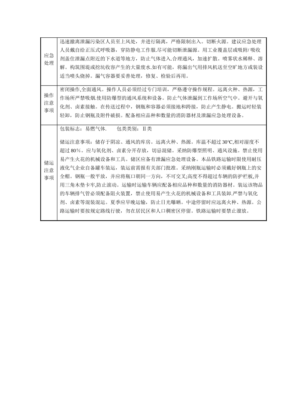 丙烷的理化性质及危险特性表_第2页