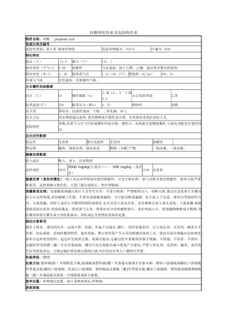丙酸理化性质及危险特性表