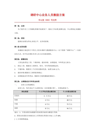 业务人员激励方案