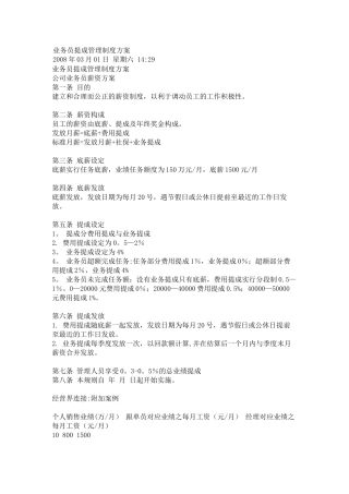业务员提成管理制度方案32978