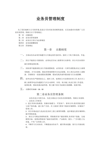 业务员管理制度-自己做的