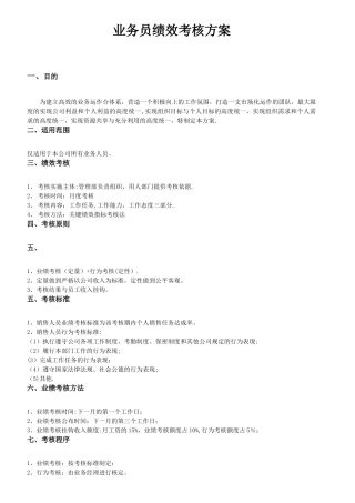 业务员绩效考核方案77580