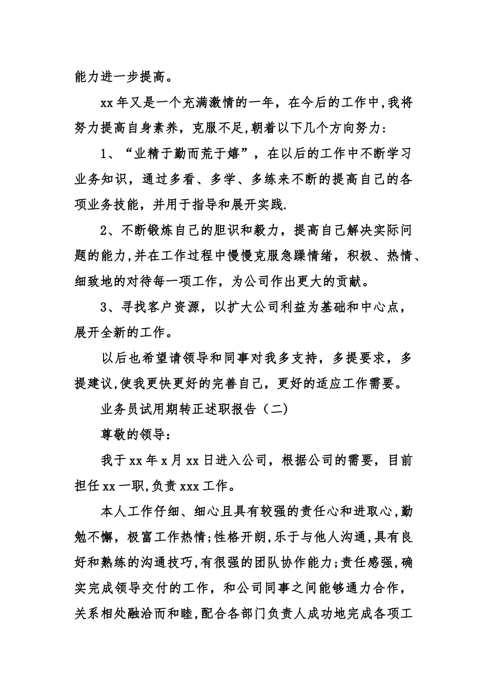 业务员试用期转正述职报告_第3页