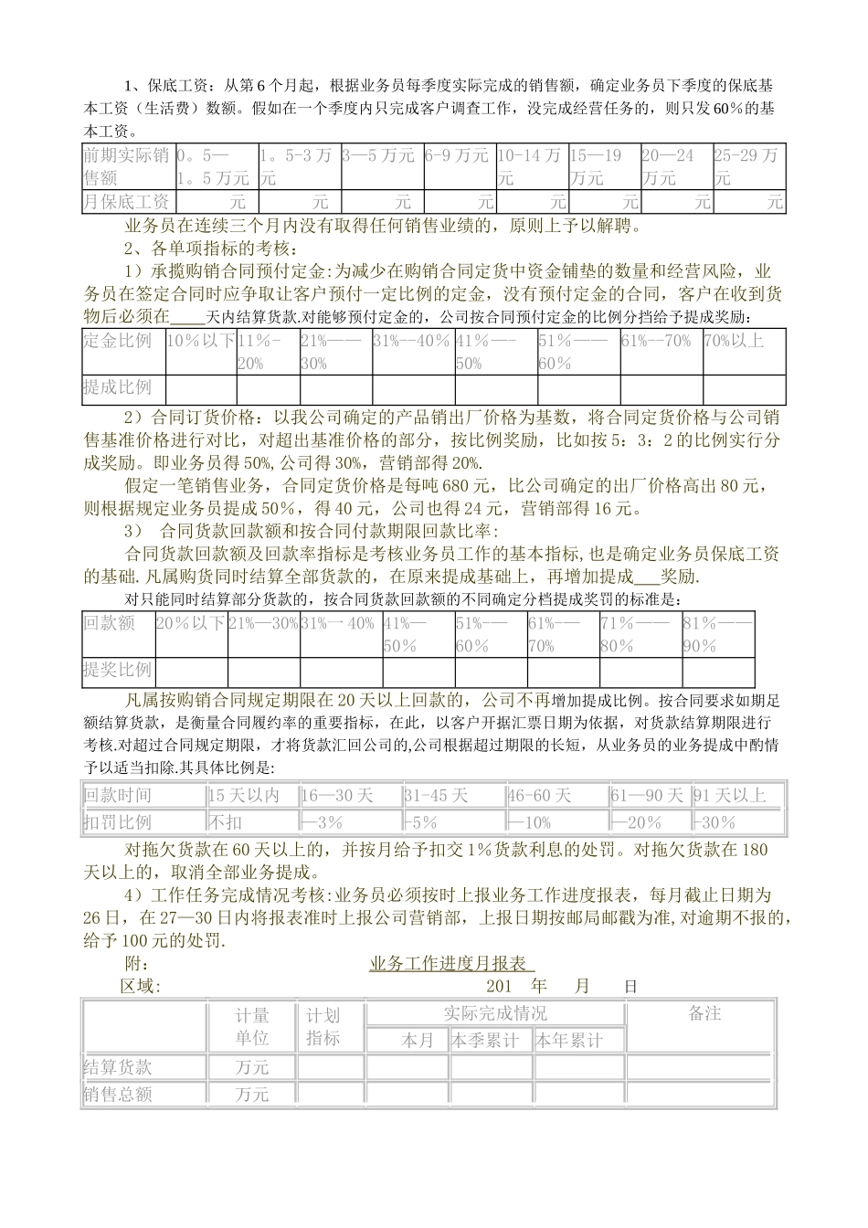 业务员薪酬管理考核及发放办法_第2页