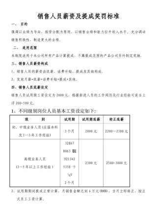 业务提成管理制度