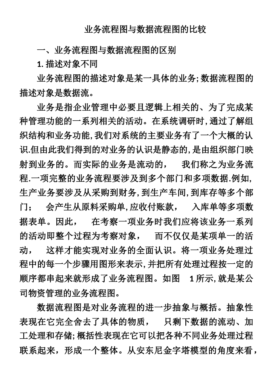 业务流程图与数据流程图的比较_第1页