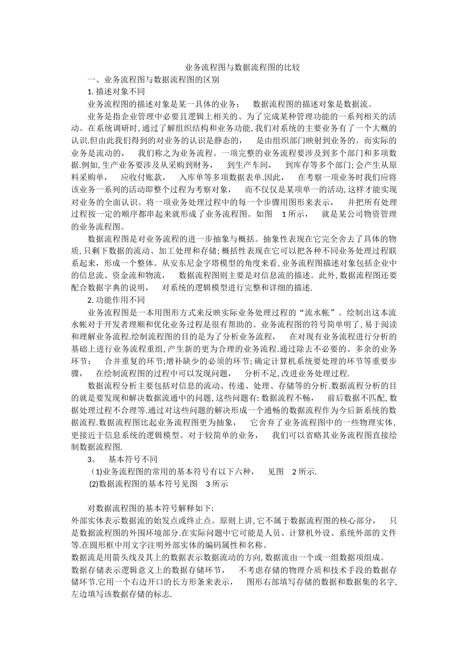 业务流程图与数据流程图的比较_第1页