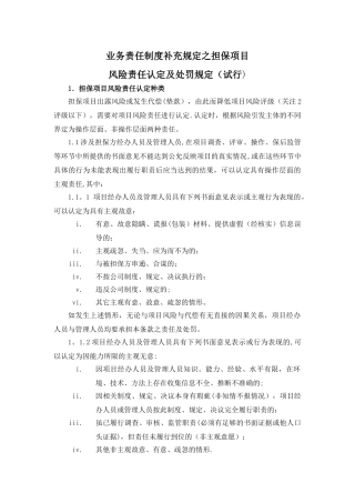 业务责任追究制度补充规定