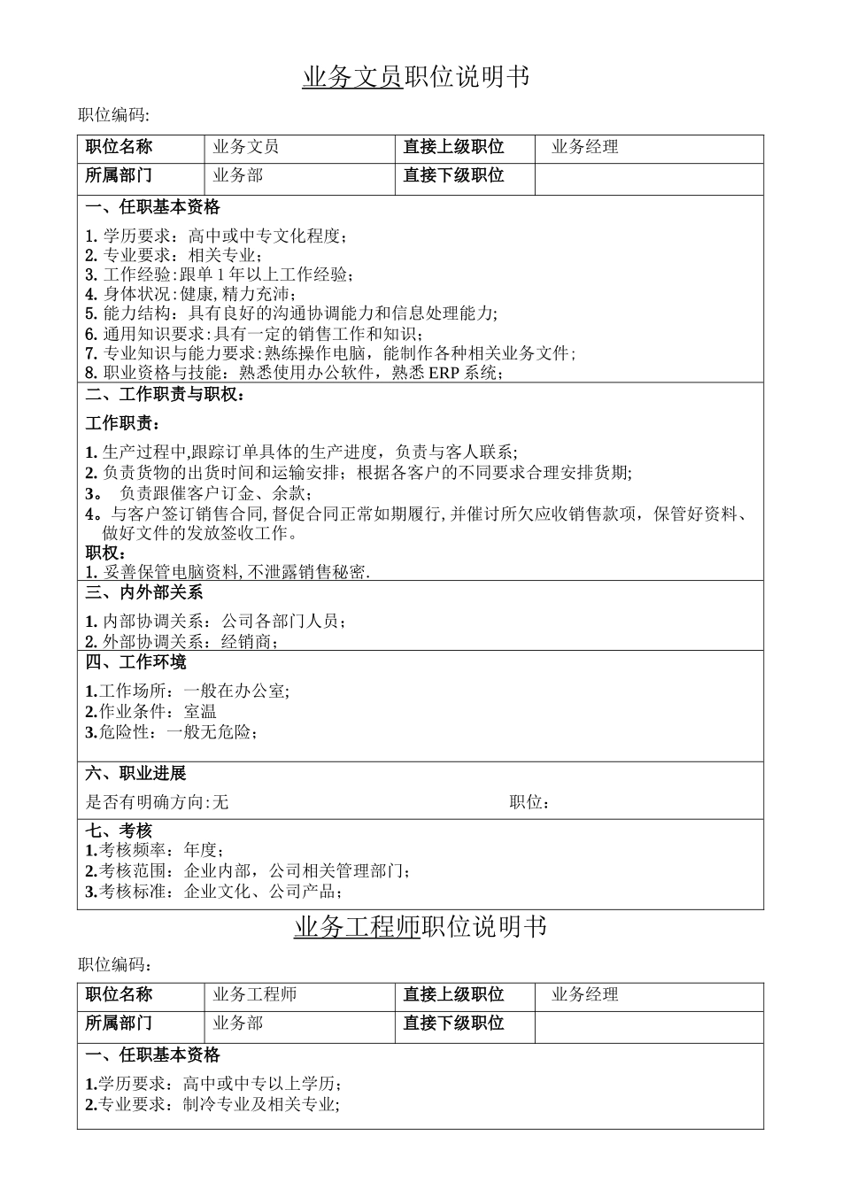业务部职位说明书_第3页