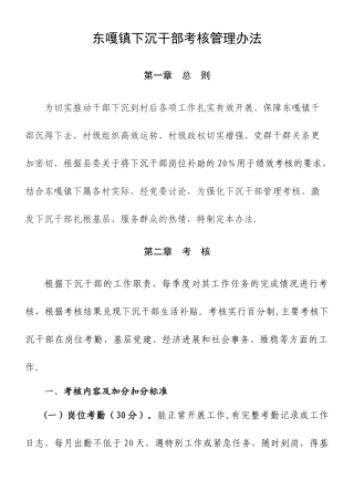 东嘎镇下沉干部考核管理办法