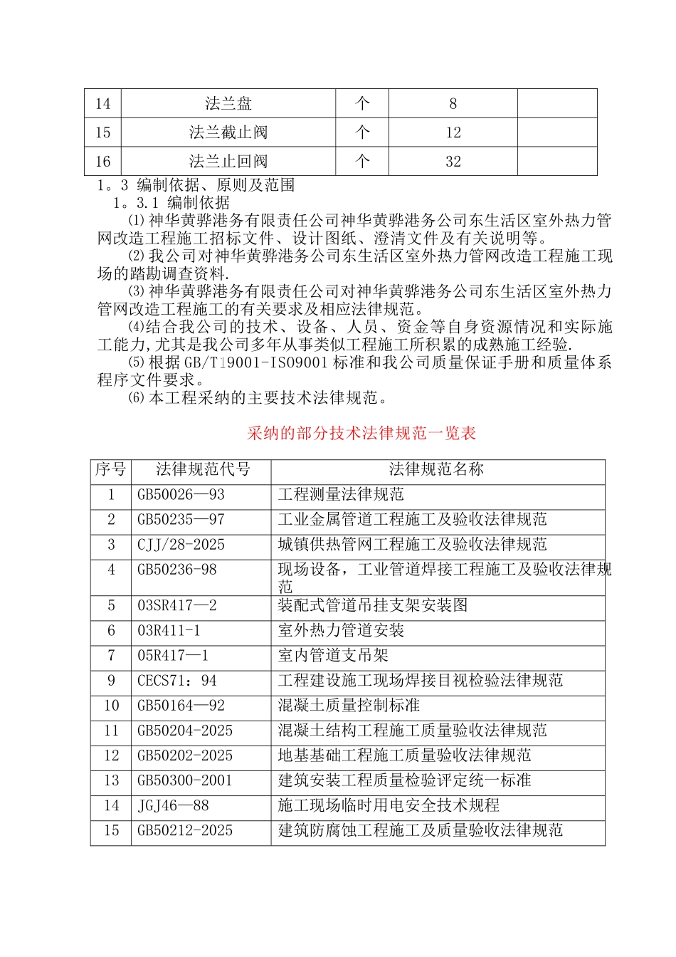 东生活区室外热力管网改造工程施工组织设计_第2页