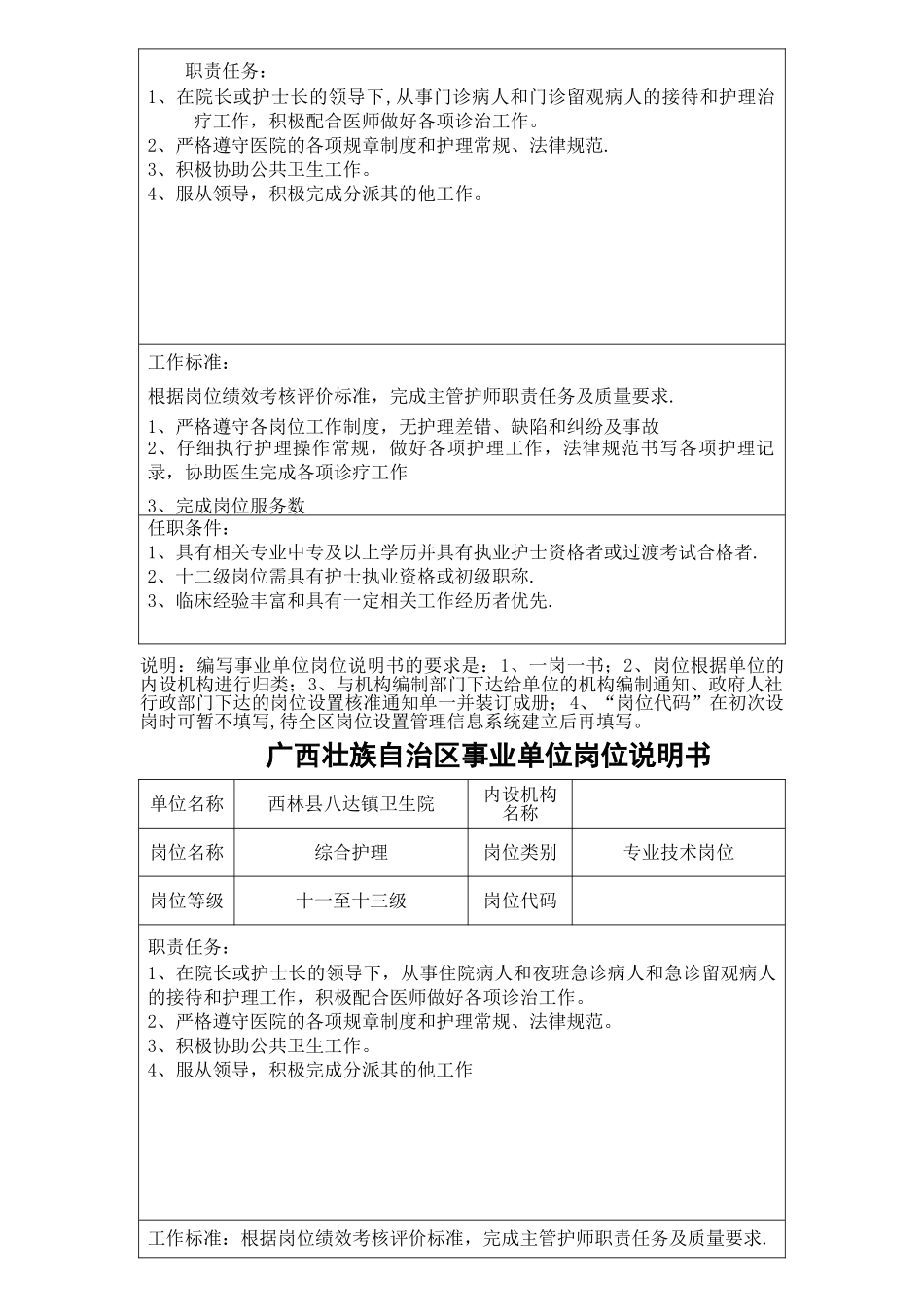 东陇镇卫生院岗位说明书_第3页