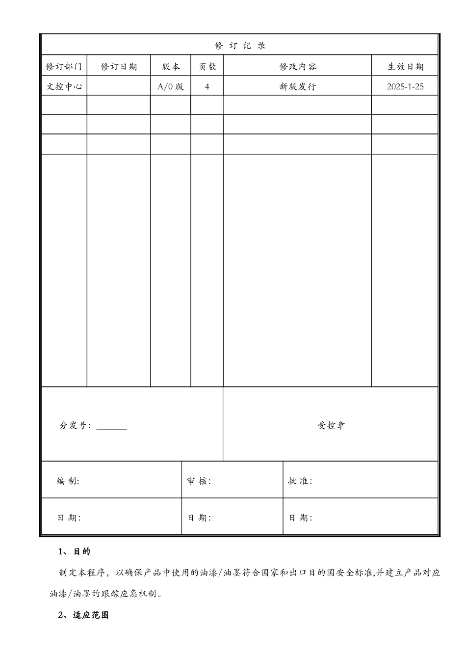 丝印油墨管理控制程序_第1页