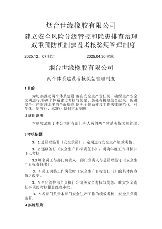 两个体系建设考核奖惩管理制度