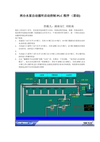 两台水泵自动循环启动控制PLC程序