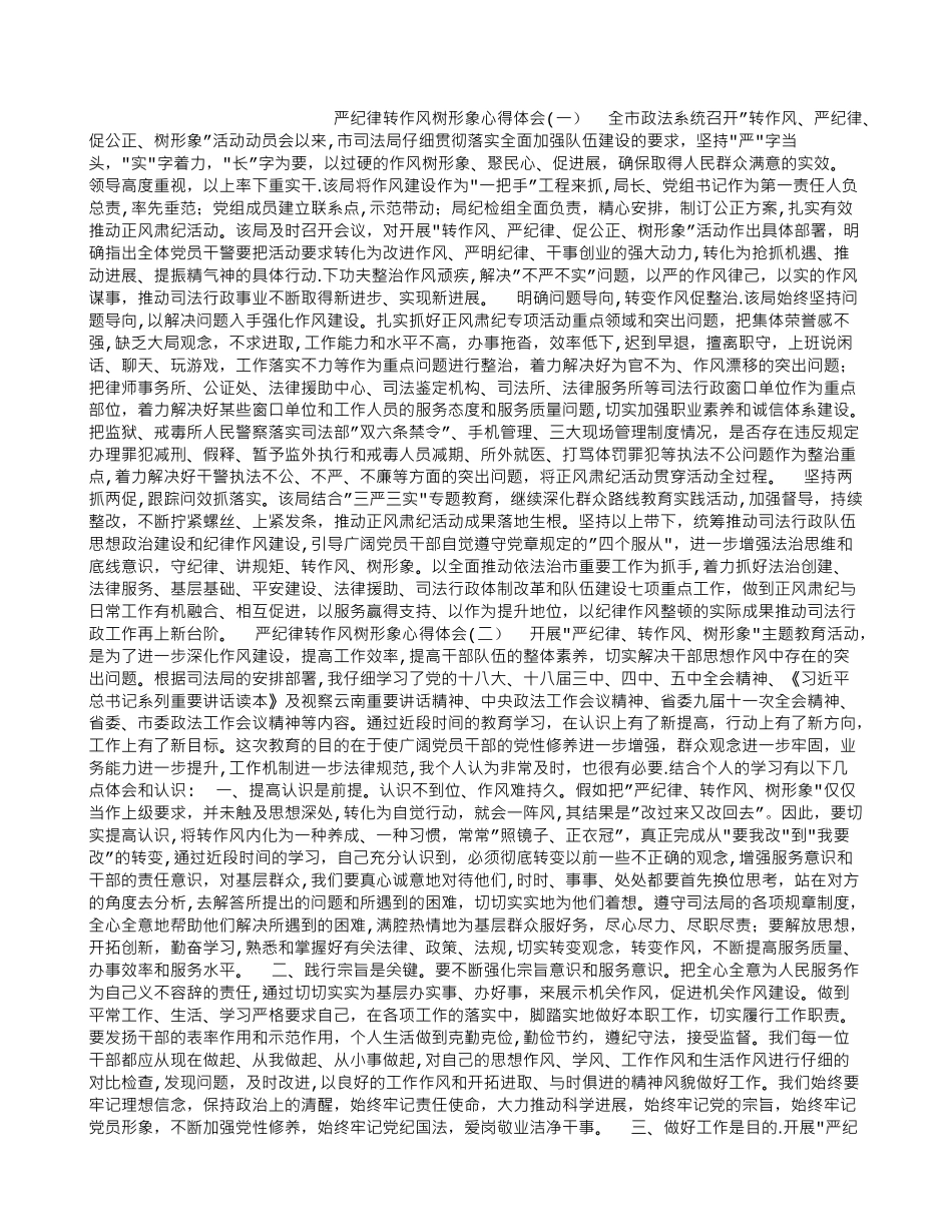 严纪律转作风树形象心得体会-严纪律-转作风-树形象_第1页