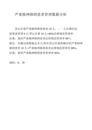 严重精神障碍患者管理数据分析