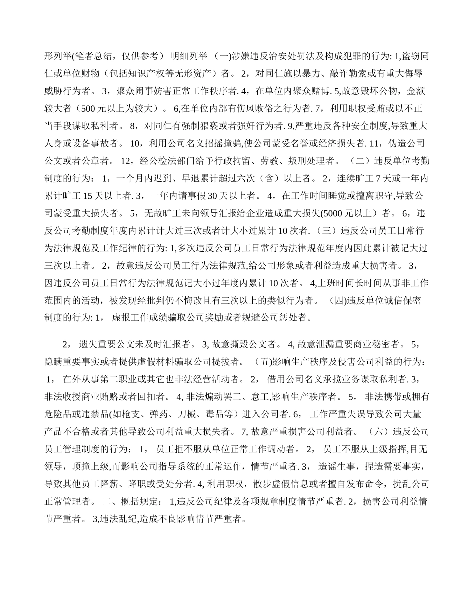 严重违反用人单位规章制度之讨论._第2页